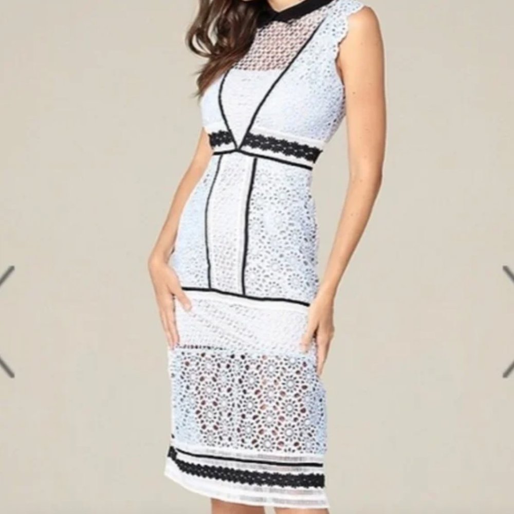 BEBE Collar Lace Dress